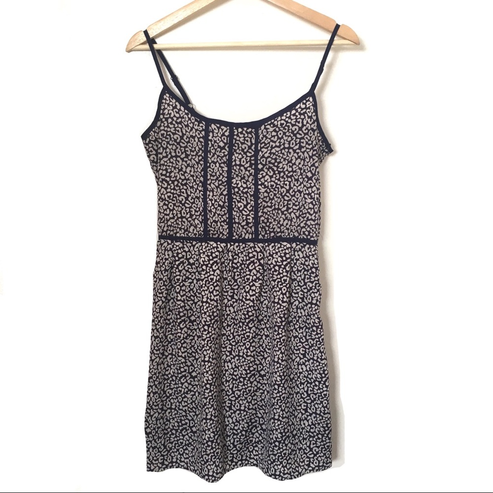 Aqua Dress Blue & White Cheetah Print Size S
